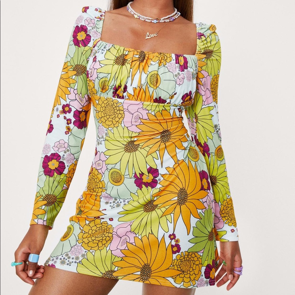 Retro floral tea dress